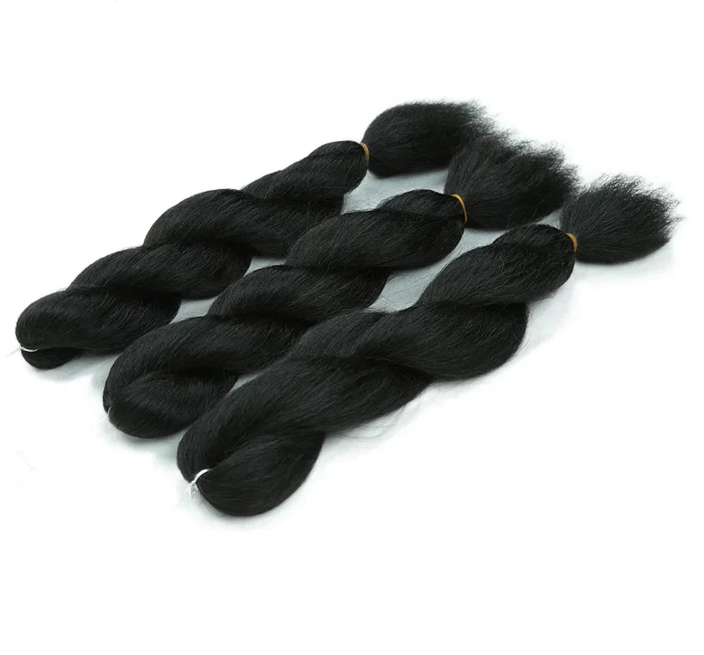 32" Full Lace Knotless Box Braids Wig - Synthetic - with Baby Hair - Medium Brown Lace