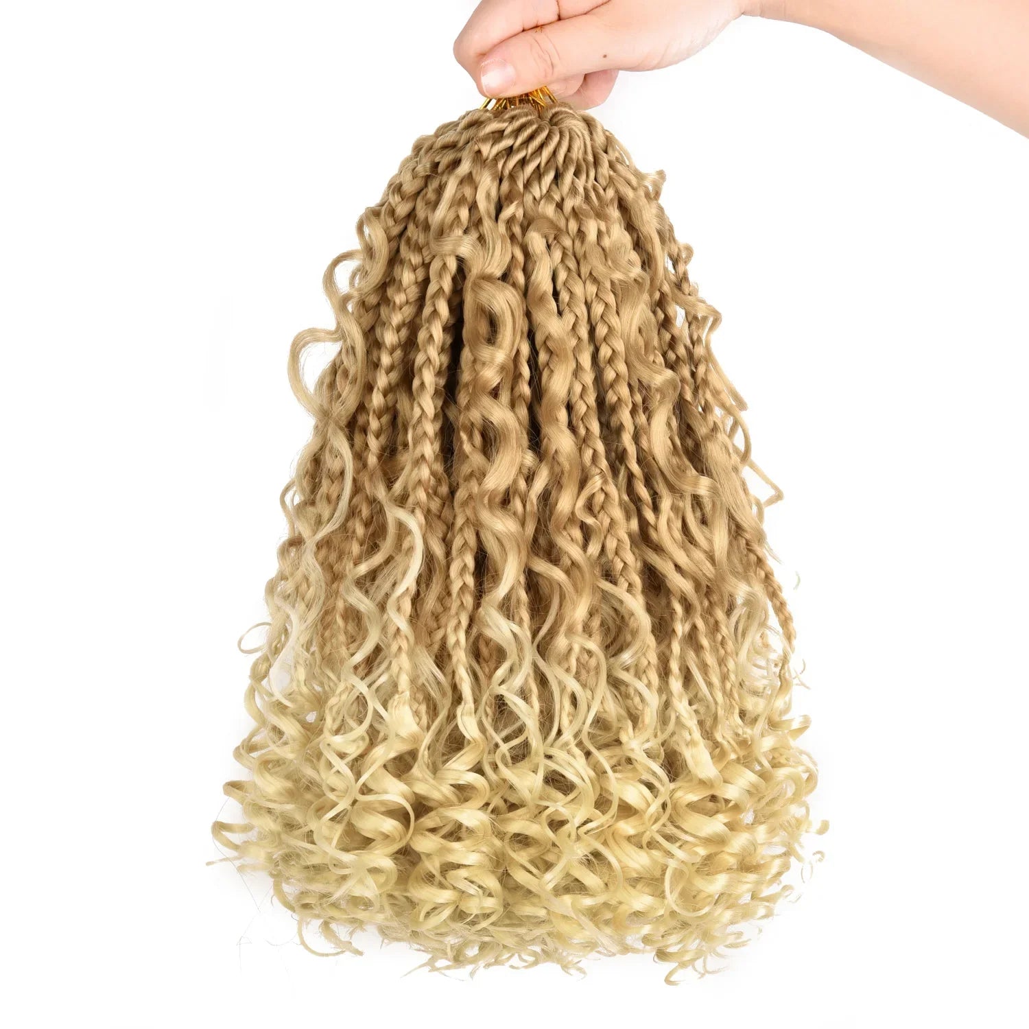 10" Bob Goddess Box Braids Crochet Hair | Boho Braids with Curls