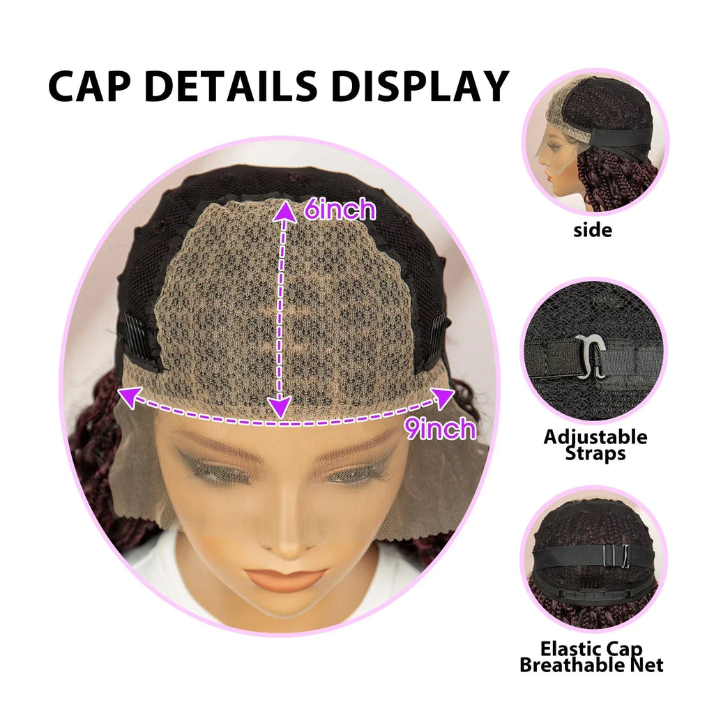 32" Boho Knotless Box Braids Wig | Lace Front | Baby Hair | Black Women