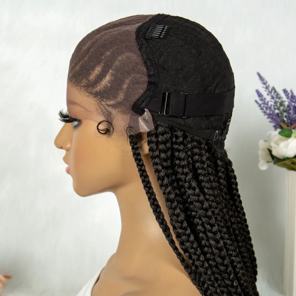 13x6 Lace Front Faux Locs Braided Wig | Crochet Braids | Synthetic Locs | Black Women