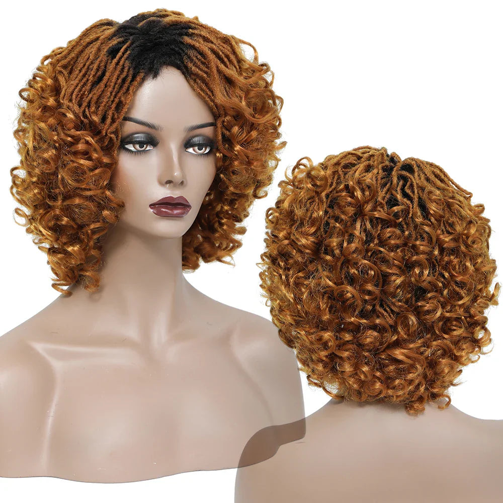 10" Braided Bob Wig | Afro Dreadlock Wig | Curly Ends | Synthetic Crochet Wig | Cosplay