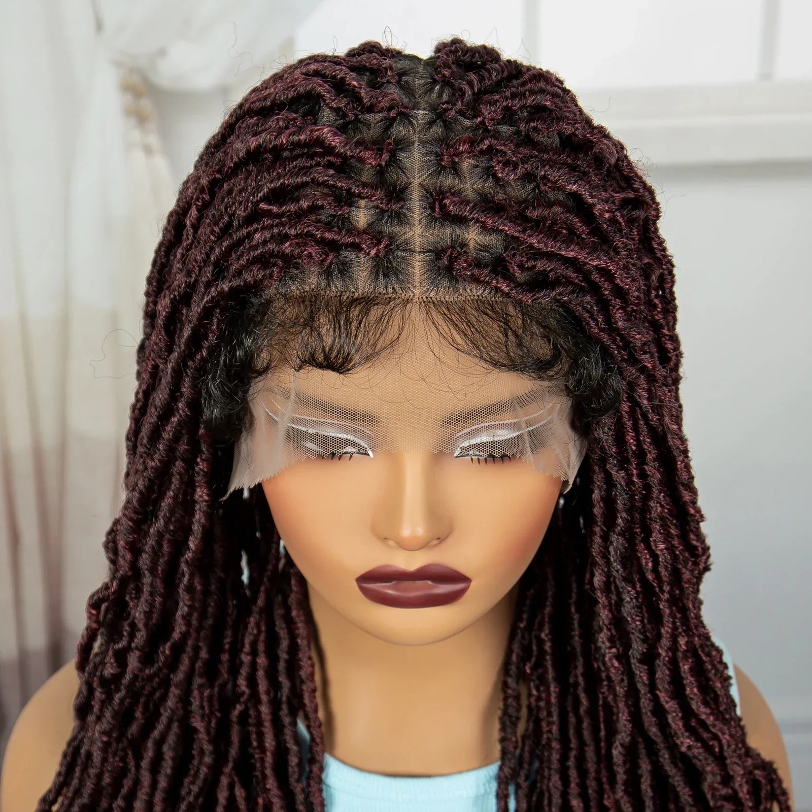 24" Knotless Box Locs Braided Wig | Full Lace Frontal Dreadlock Style