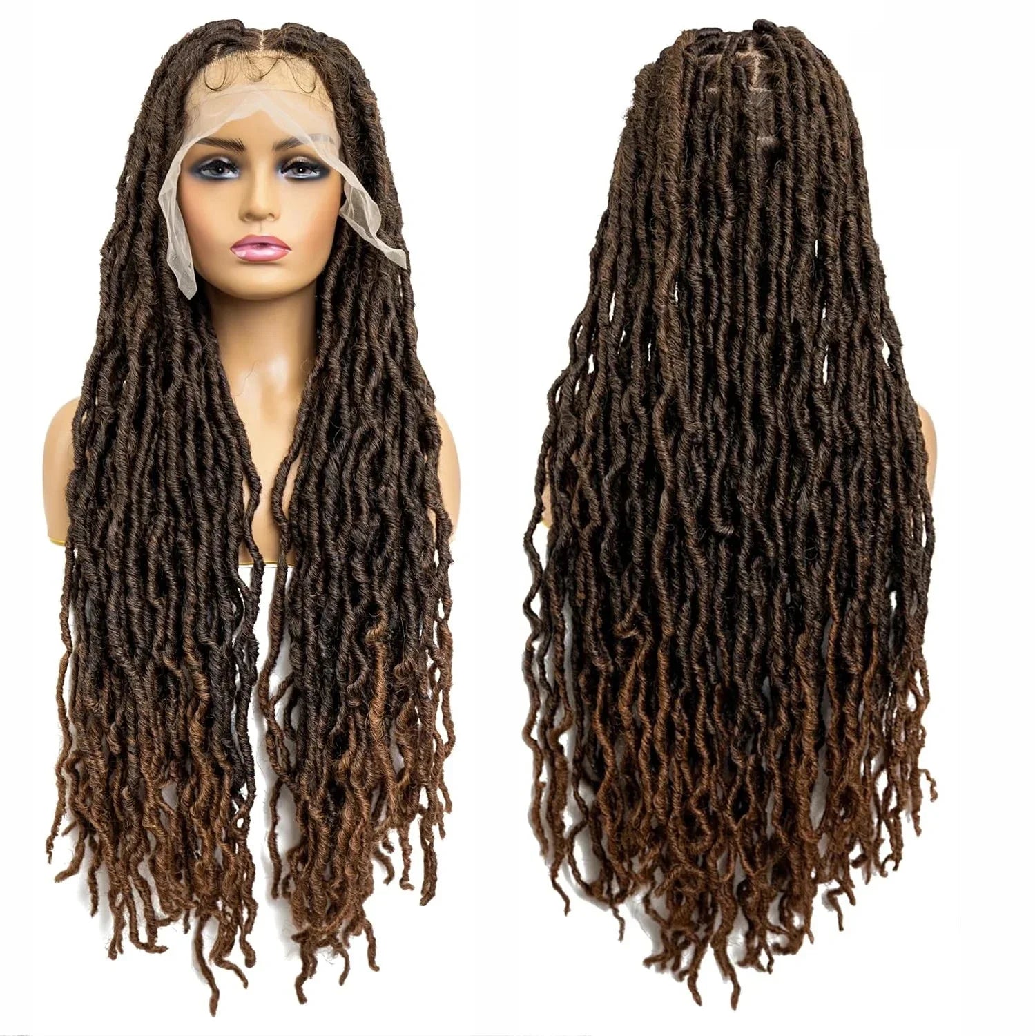 36" Knotless Box Braided Lace Front Wig | Baby Hair | Synthetic Braids for Black Women