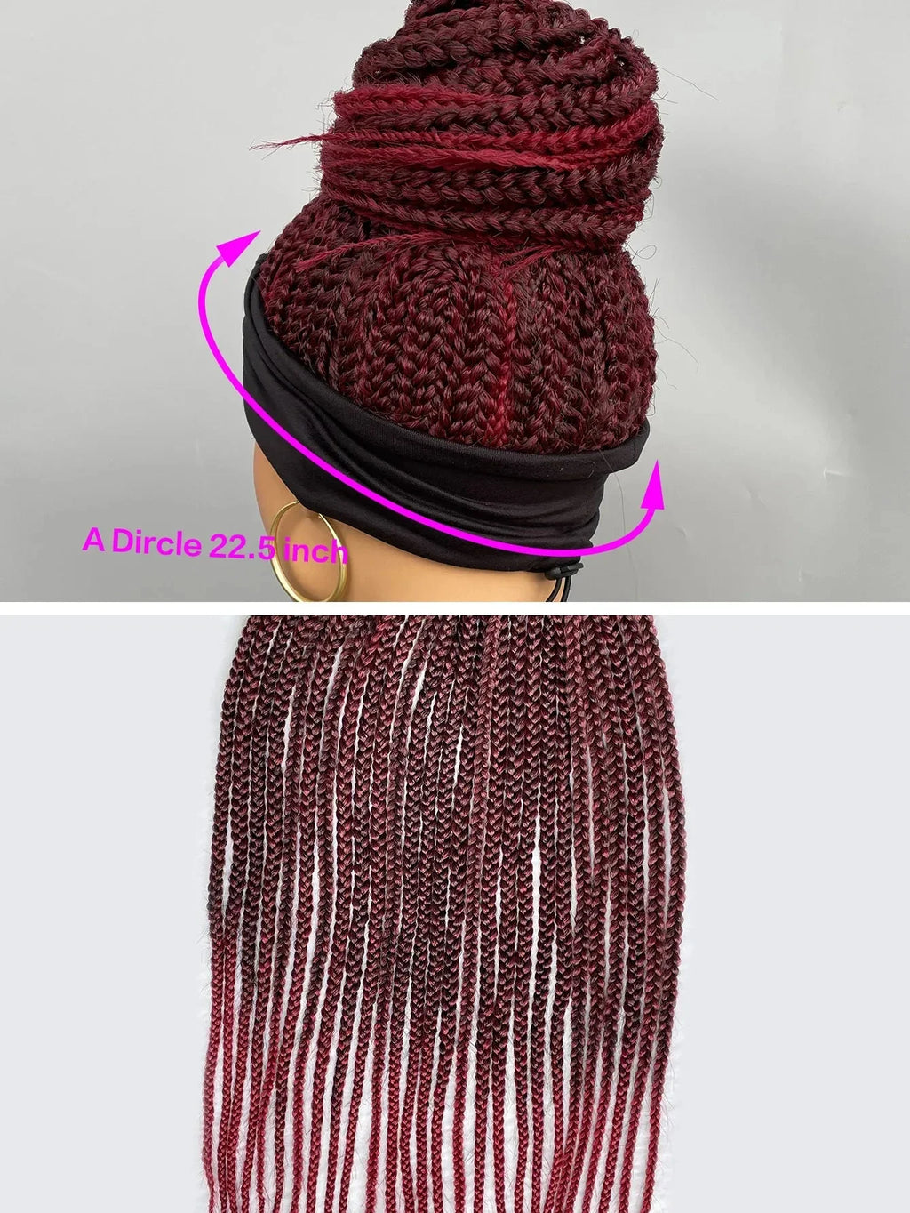 26" Twist Cornrow Headband Wig | Crochet Braids | Long Straight Synthetic
