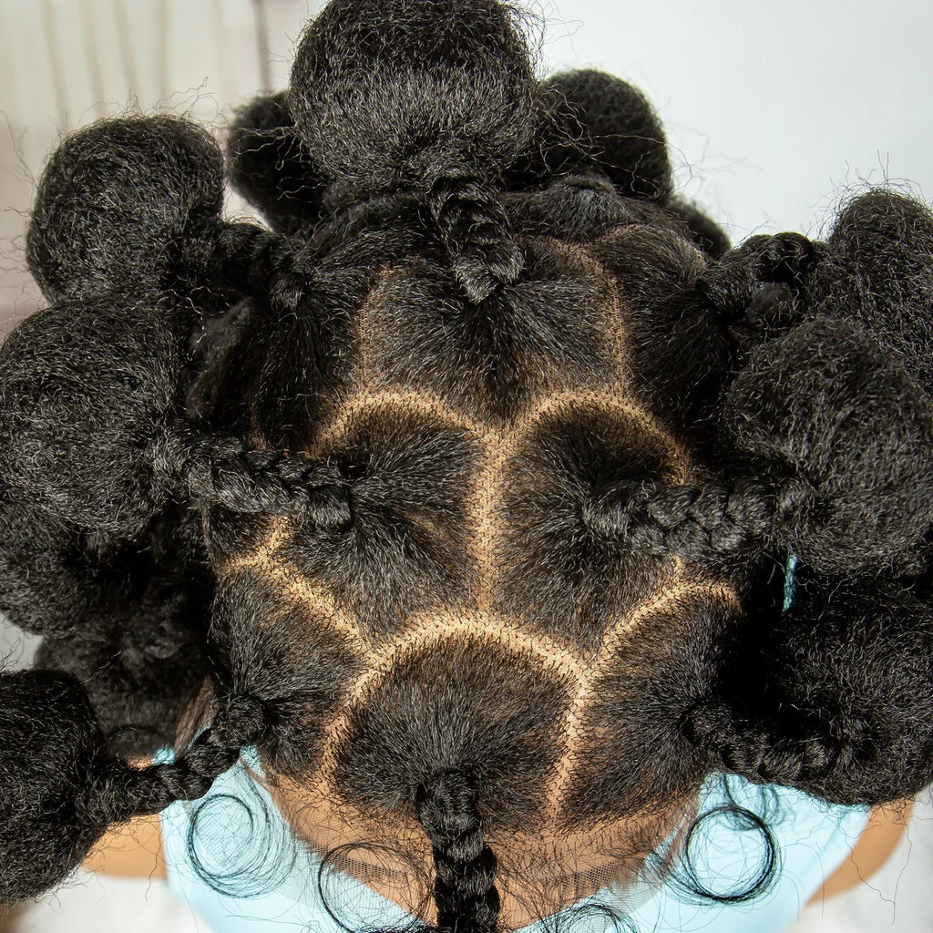 Bantu Knotless Box Braids Full Lace Wig | Short Cute Handmade Synthetic Lace Front