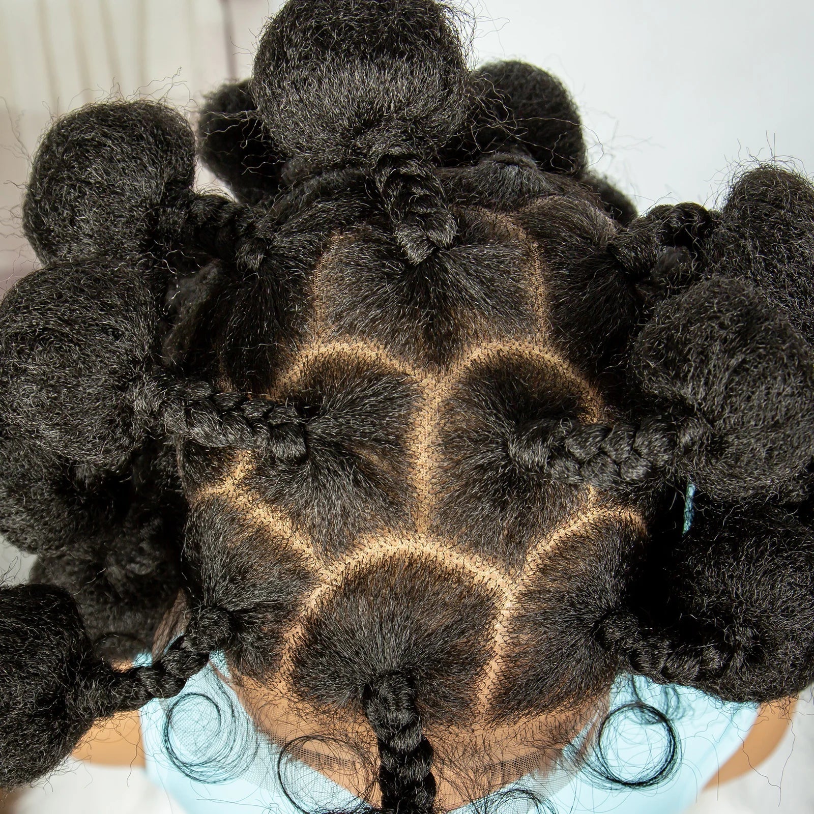 Bantu Knotless Box Braids Full Lace Wig | Short Cute Handmade Synthetic Lace Front