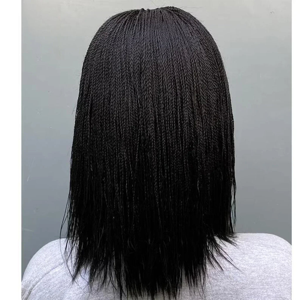 8-10" Micro Twist Braided Wig | 2*6 Lace Center Part | Braided Lace Front Wig | Kanekalon Fiber