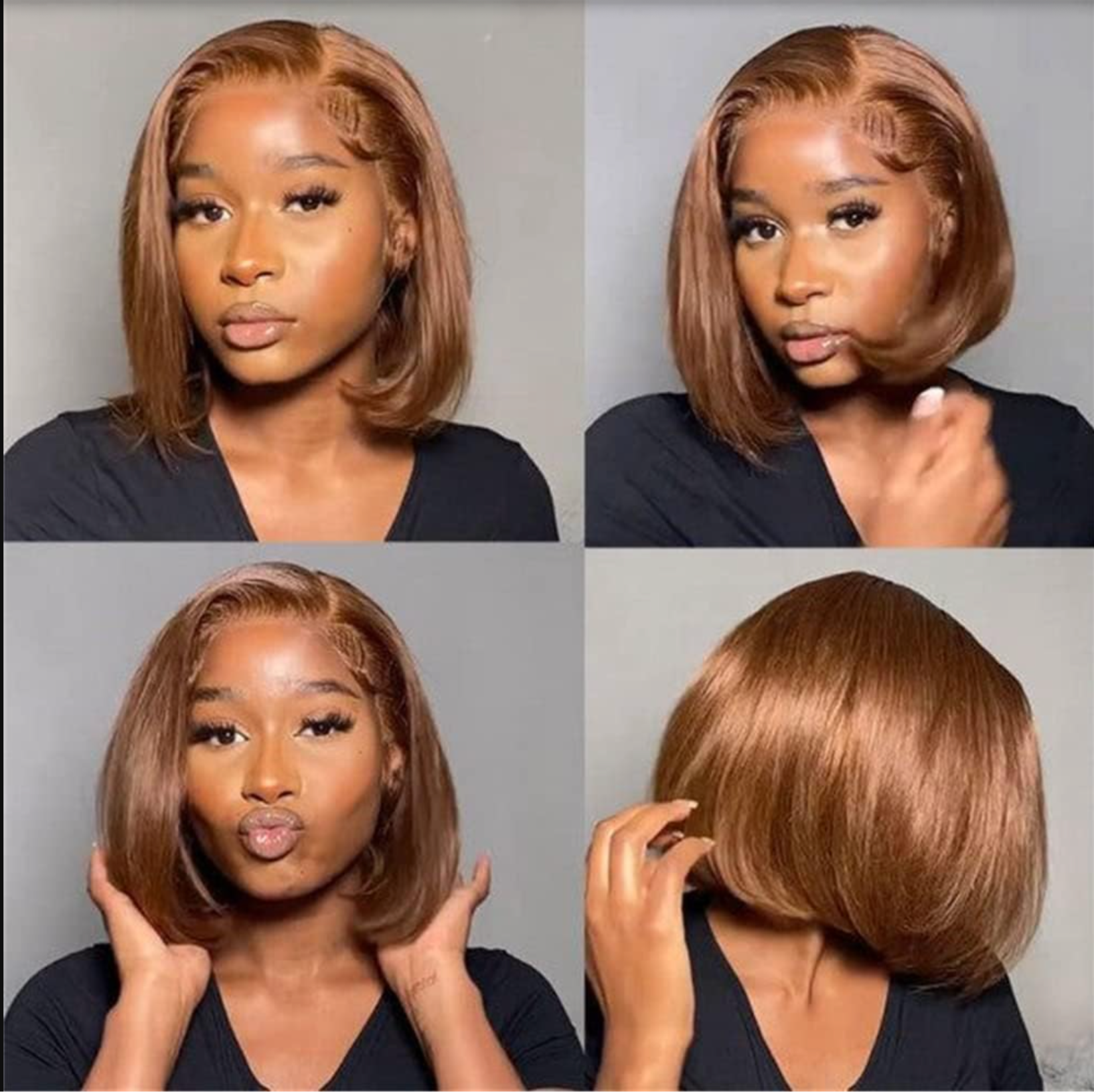#4 Chocolate Brown Bob Wig | Glueless | Ready To Wear | Brazilian Hair | Human Hair | Straight | Invisible | Closure Wigs For Women