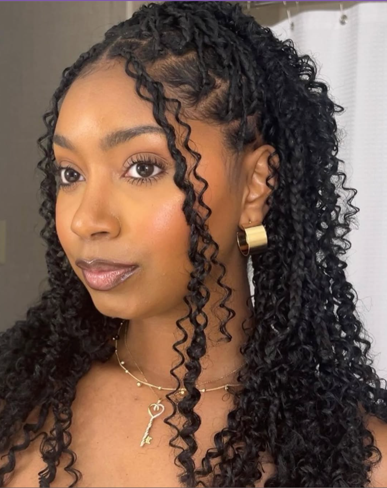 12" Boho Braided Bob Wig | 360 Lace Braided Wig | Knotless Braids | Curly Goddess Box Braid Wig