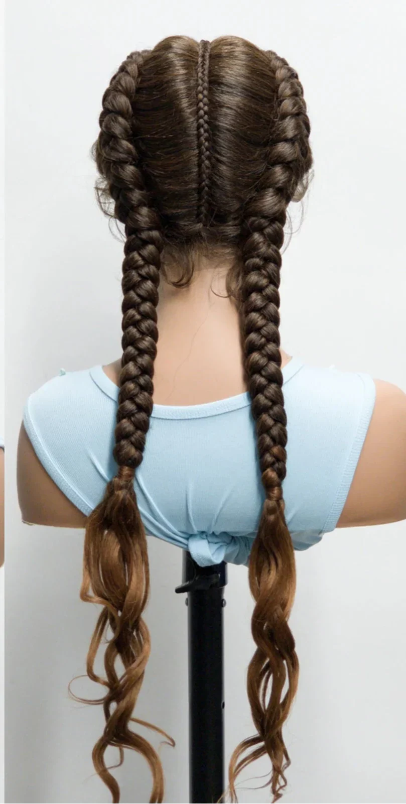 34" Ombre Twist Braided Lace Wig | Curly Ends | Baby Hair | Synthetic Braids | Black Women