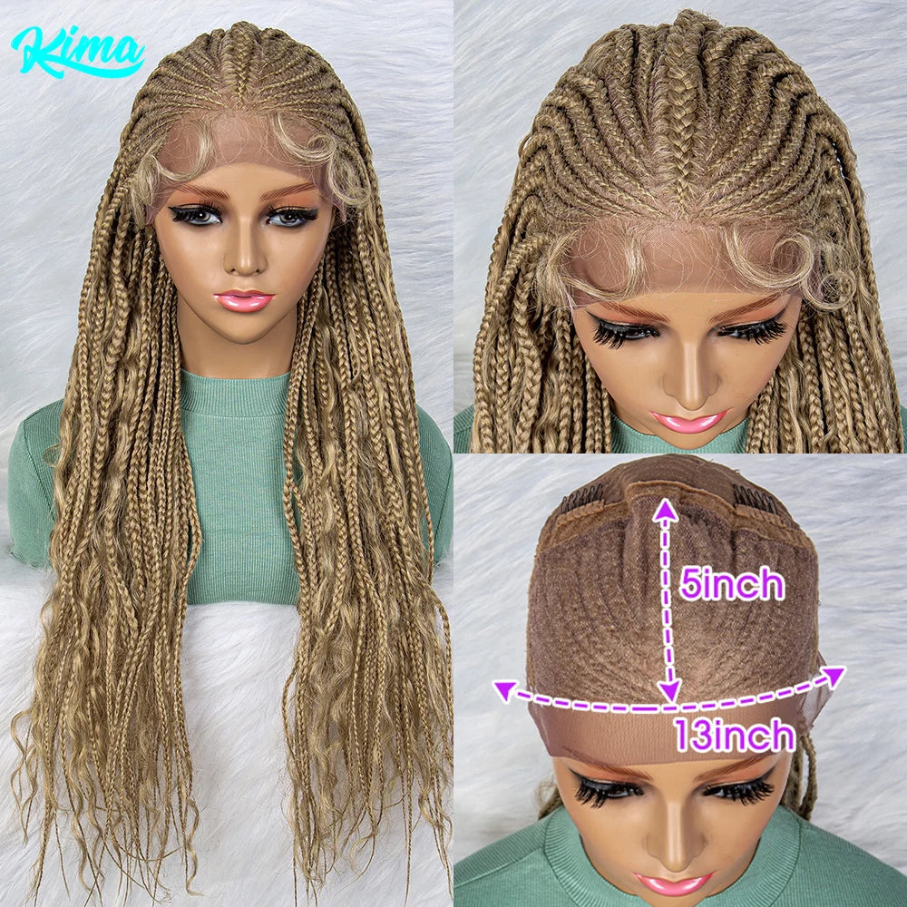 28" Brown Braided Wig | 13x5 Lace Front with Baby Hair