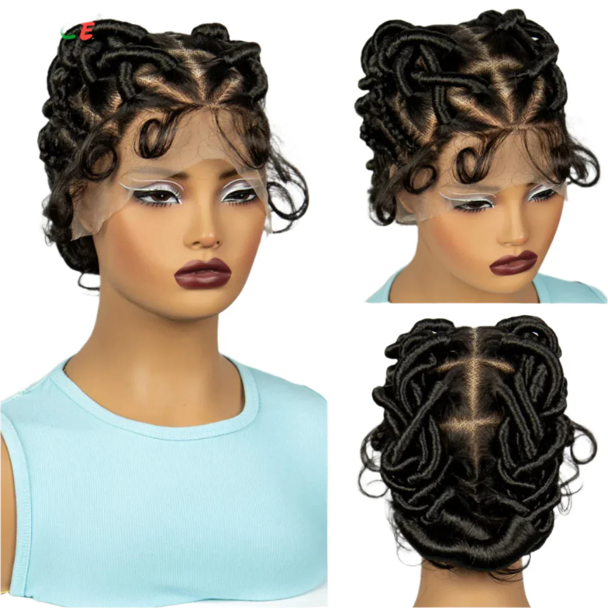 3-in-1 Handmade Bantu Braids Wig | Knotless Box & Faux Locs Options | Full Lace