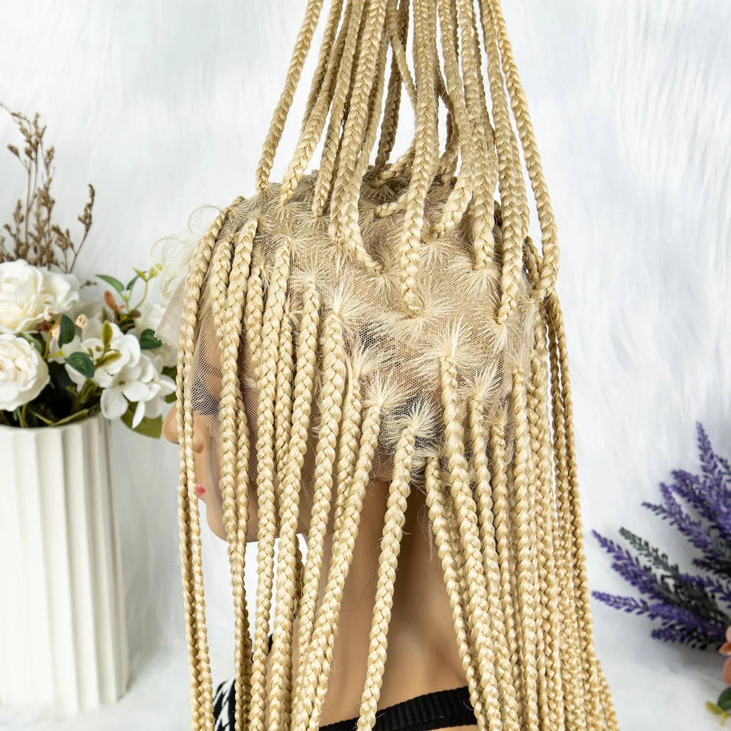 613 Blonde HD Full Lace Braided Wig | Knotless Box & Cornrows | Crochet Braids | Synthetic