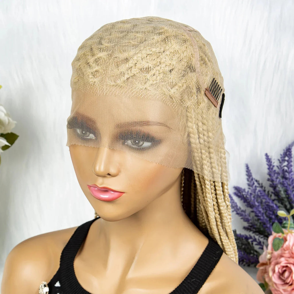 613 Blonde HD Full Lace Braided Wig | Knotless Box & Cornrows | Crochet Braids | Synthetic
