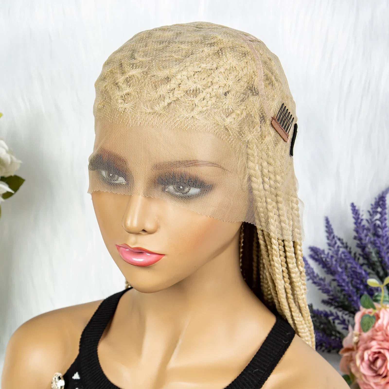613 Blonde Box Cornrow Braided Wig | HD Full Lace Knotless Braids Wig | Synthetic Braiding Wig for Black Women