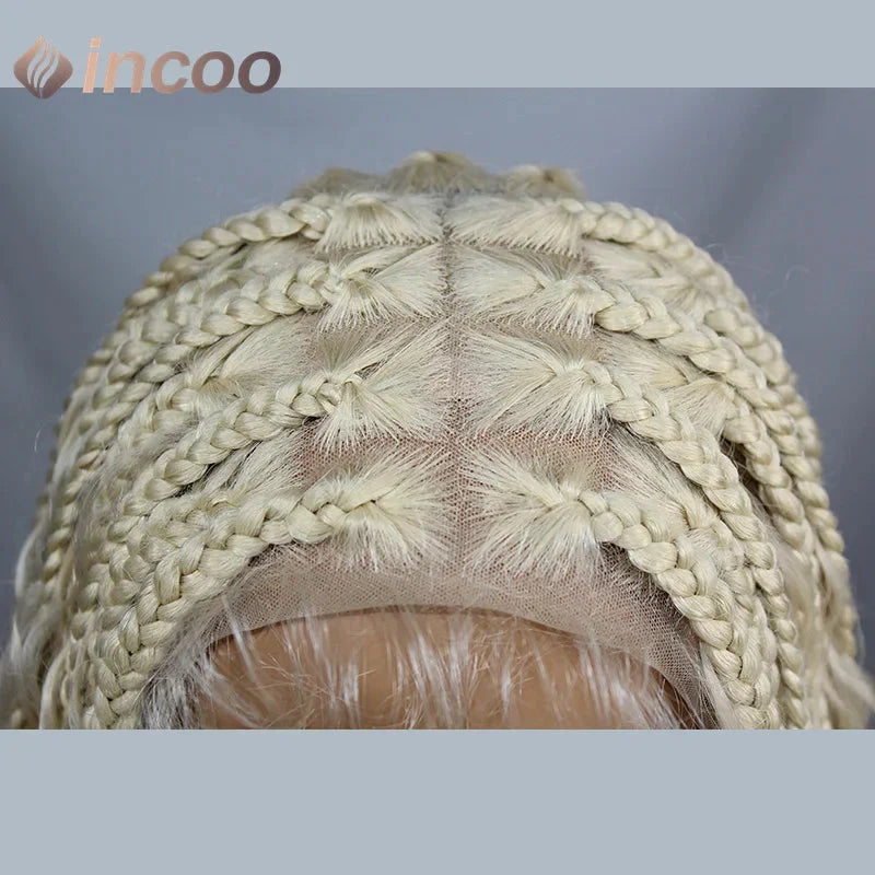 613 Blonde & Burgundy Butterfly Braids Wig | 36" Full Lace | Goddess Locs & Box Braids