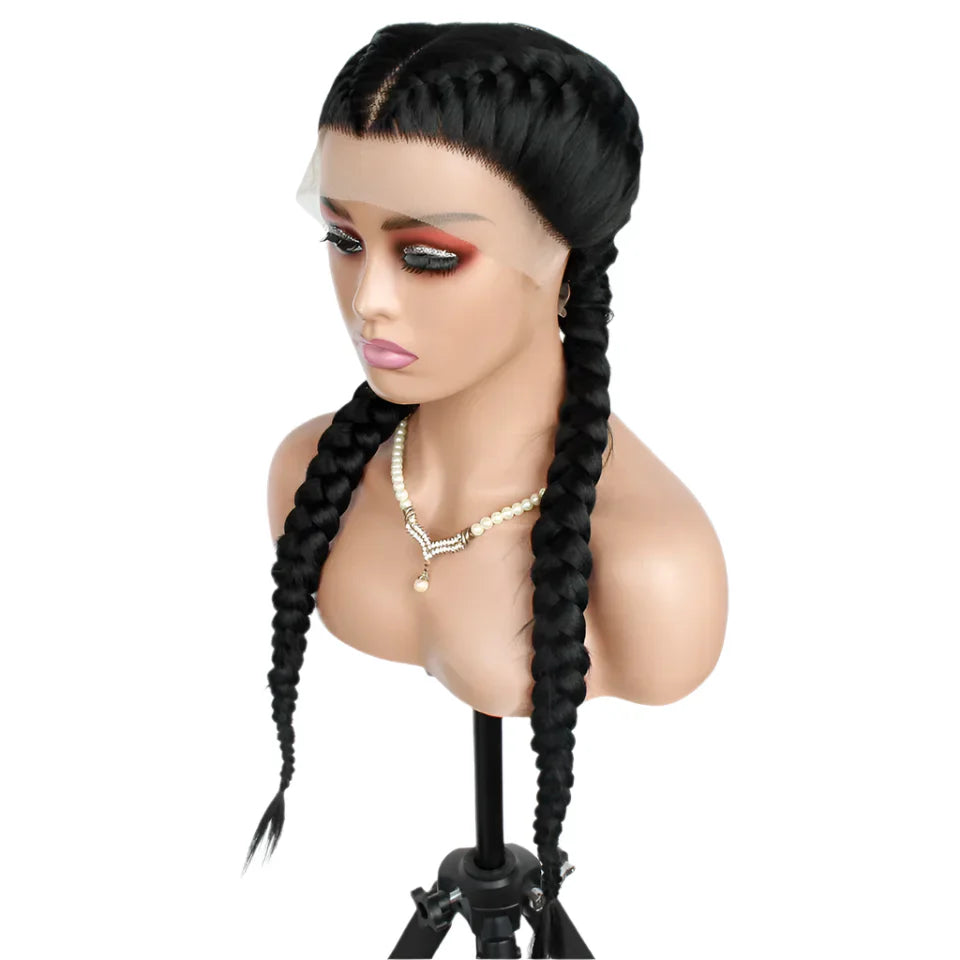 2 Braid Braided Wig | Senegalese Twists | Lace Front | Long Braids | Synthetic Hair | Black Women