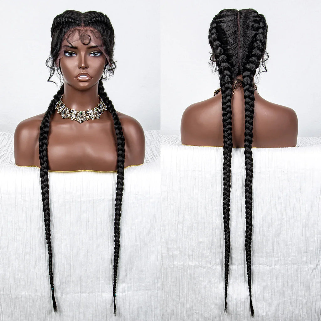 36" Twist Braided Wig | Lace Front | Natural Color | Clearance Sale