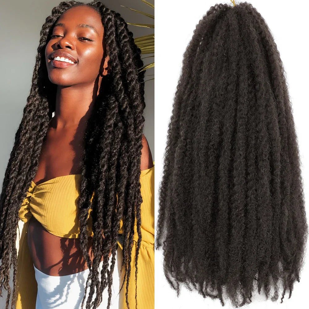 18" Marley Twist Braiding Hair | Crochet Braids | Afro Twist Kinky Hair Extensions | Ombre Colors | 30 Strands/Pack