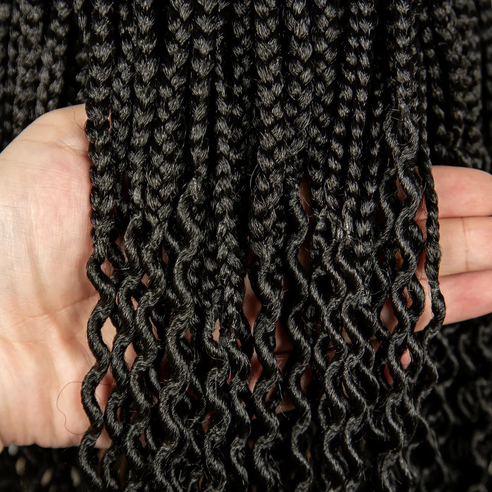14" Curly Knotless Box Braids Wig | 1B-30 Ombre | Machine Made Synthetic Braids | Black Women