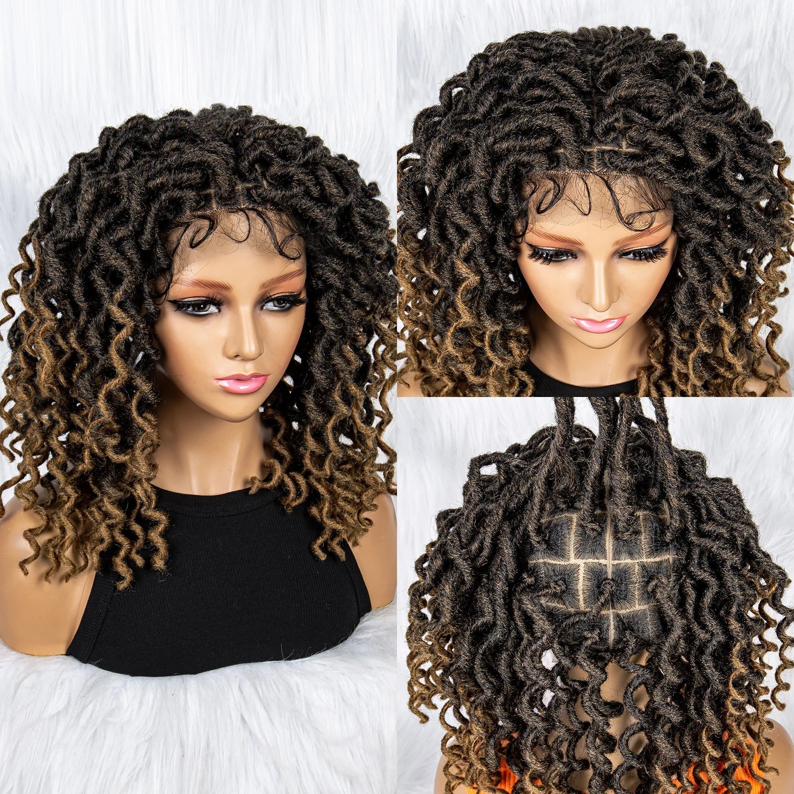 16" Synthetic Dreadlocks Braided Wig | Full Lace Crochet Style