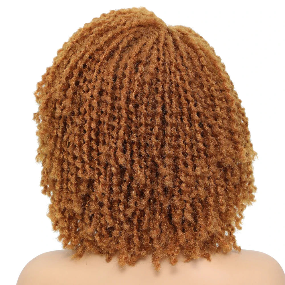 10" Braided Bob Wig | Afro Dreadlock Wig | Curly Ends | Synthetic Crochet Wig | Cosplay
