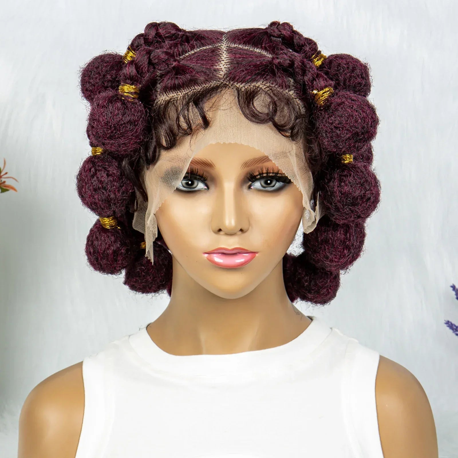 6" Afro Bob Box Braids Wig | HD Full Lace Bubble Braids