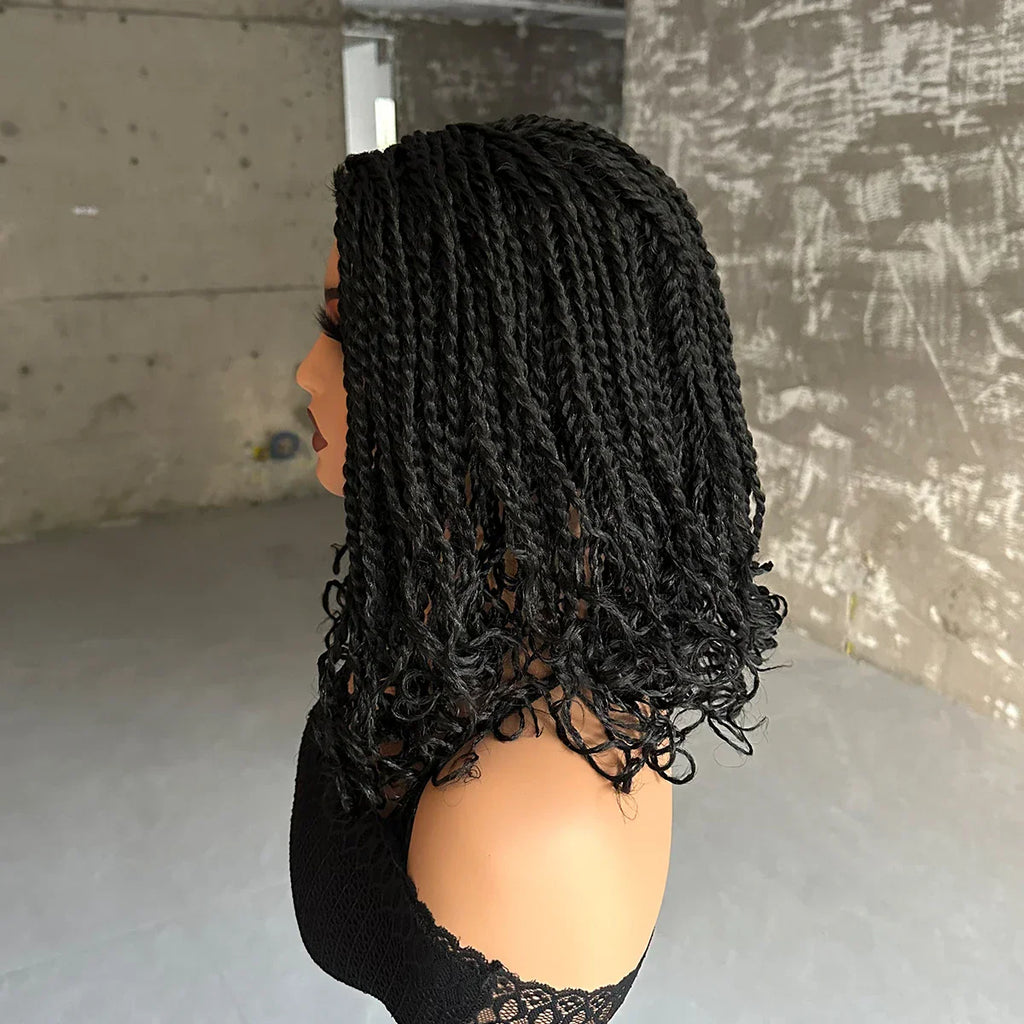 12-Inch Synthetic Box Braided Bob Wig | Crochet Braids | Heat Resistant | Short Braids for Black Women