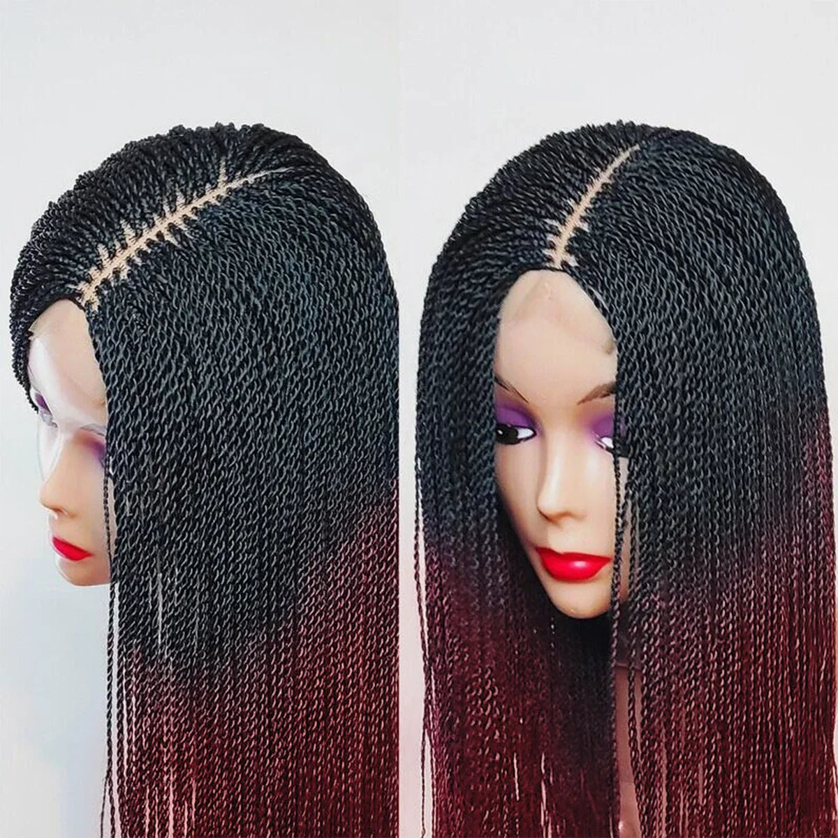 34" 360 HD Lace Braided Wig | Knotless Braids | Kanekalon Fiber | Choose Lace Color