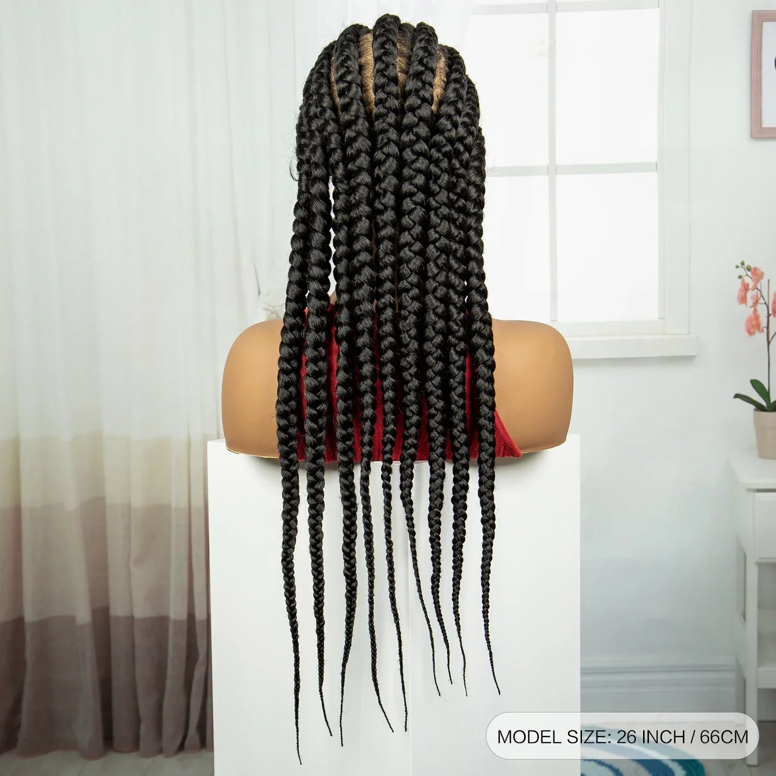 26" Natural Cornrow Braids Wig | Transparent Full Lace | Baby Hair
