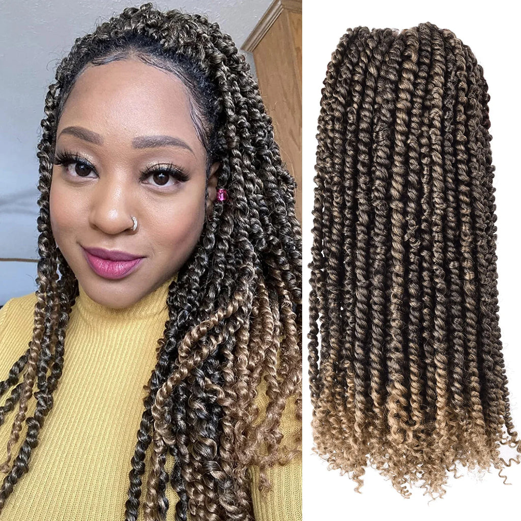 14" Passion Twist Crochet Hair | Pre-twisted Spring Twist | Ombre Options