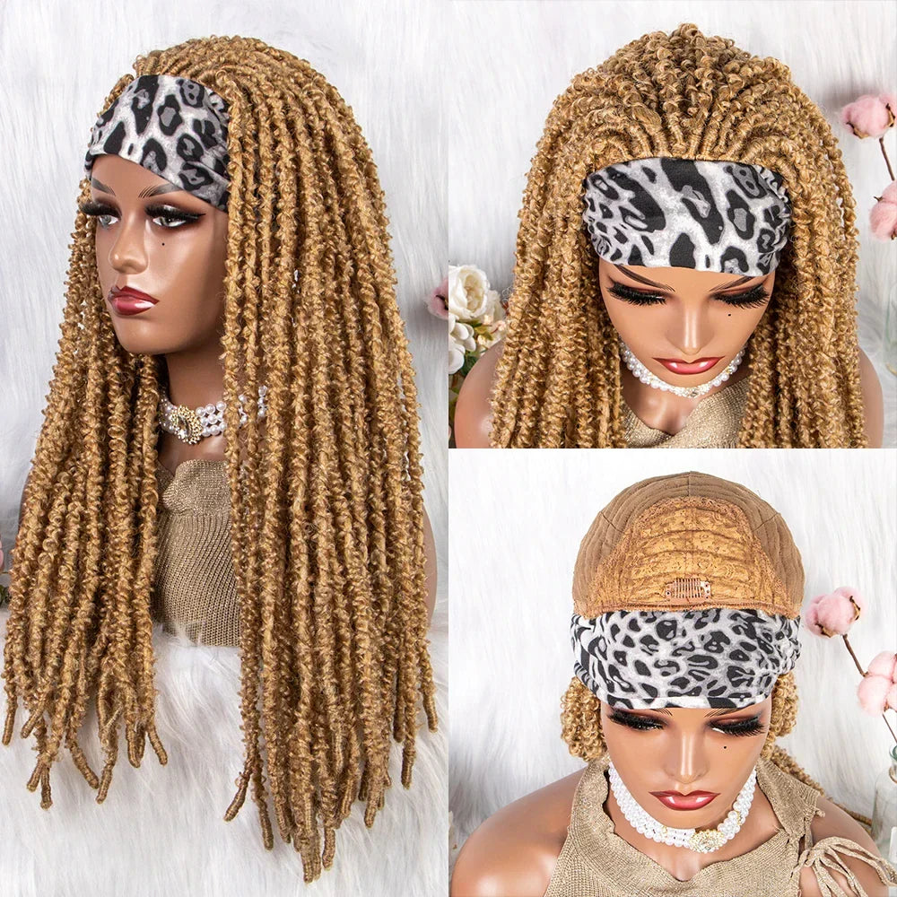 22" Curly Box Braids Wig | Crochet Hair | Heat Resistant | Daily Wear