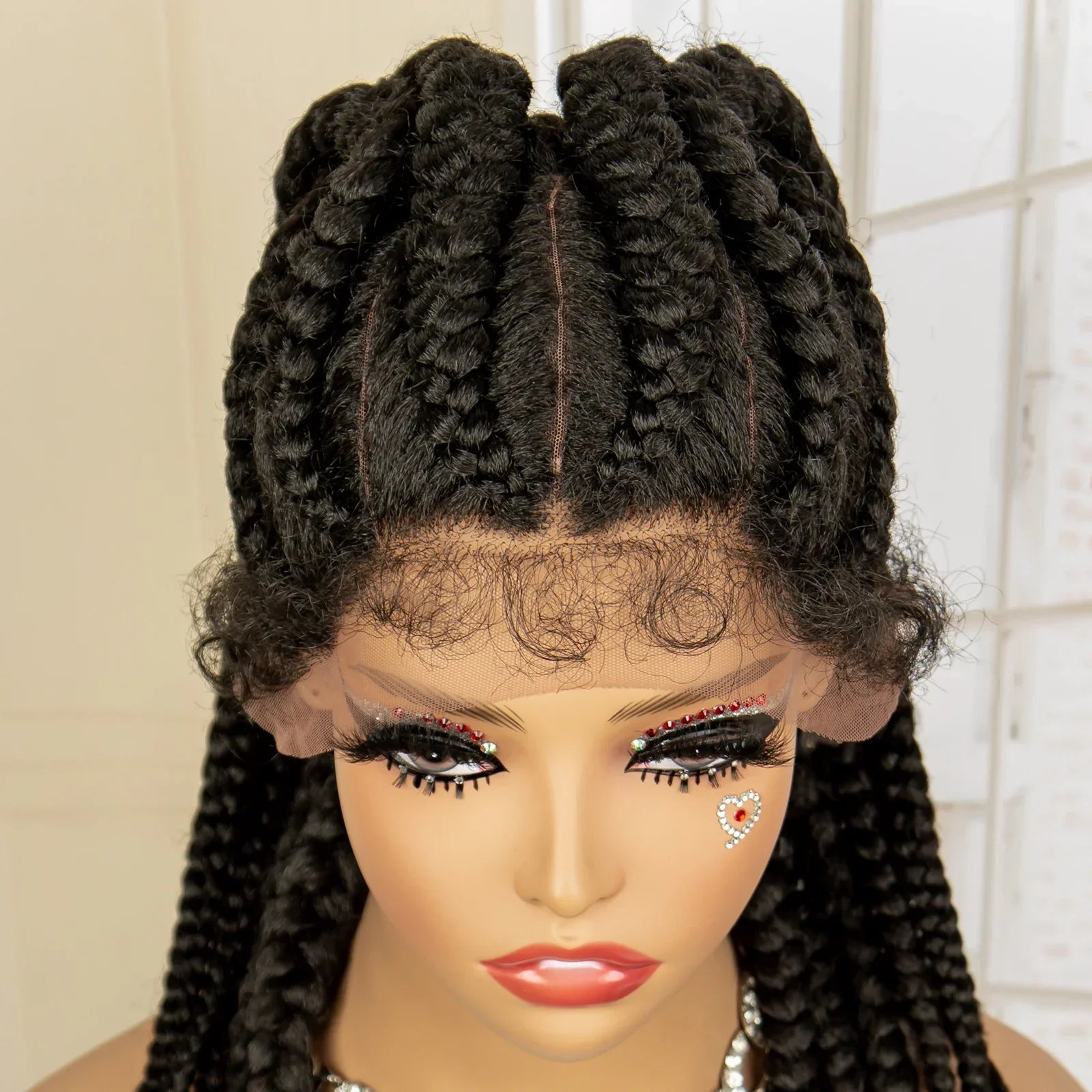 24" Ponytail Braided Wig | Knotless Twists | Lace Frontal | Baby Hair | Kanekalon Synthetic Hair | Black Women