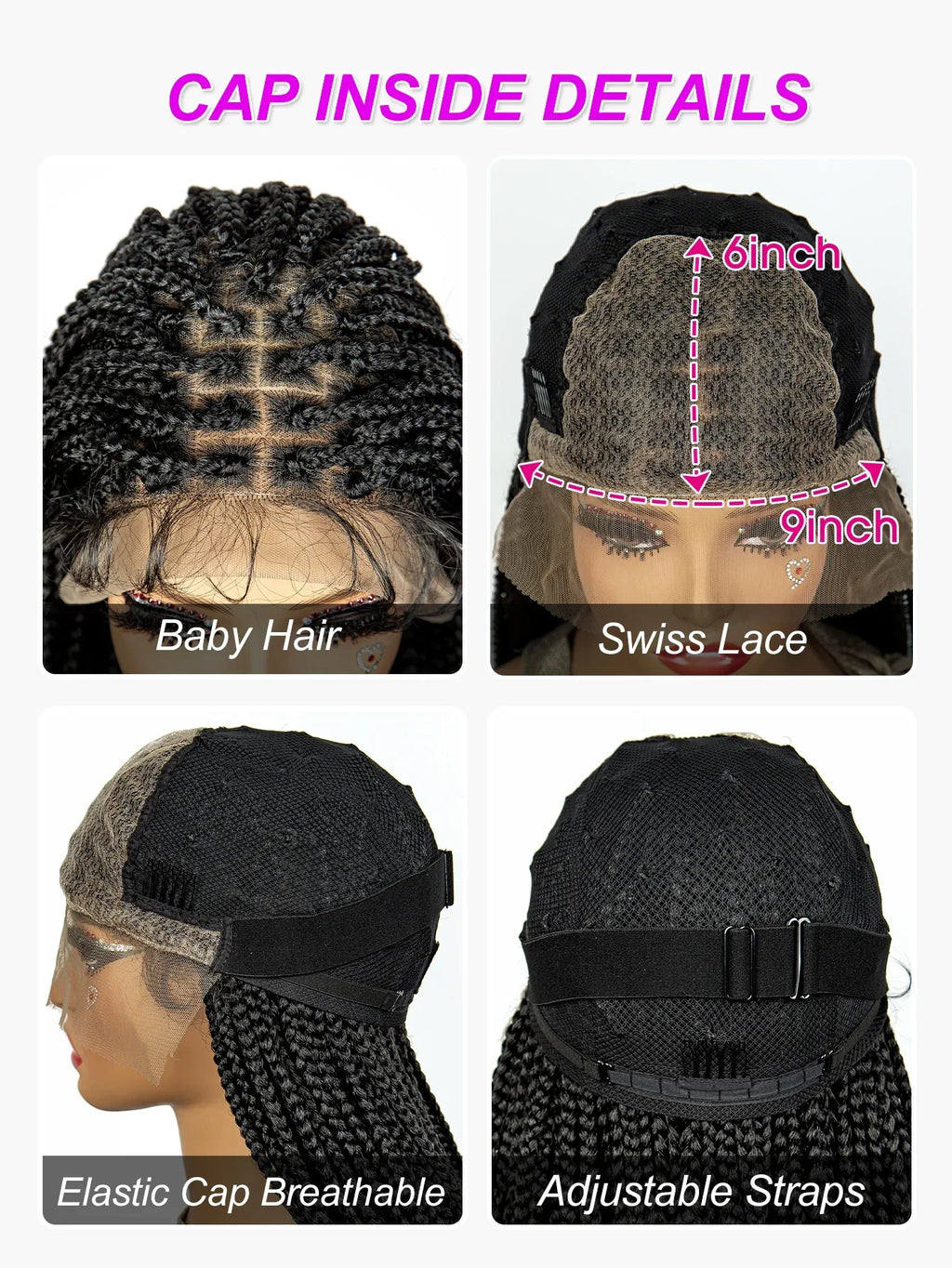 36" Deep Wave Dreadlocks Braided Wig | Lace Front | Baby Hair | Natural Look