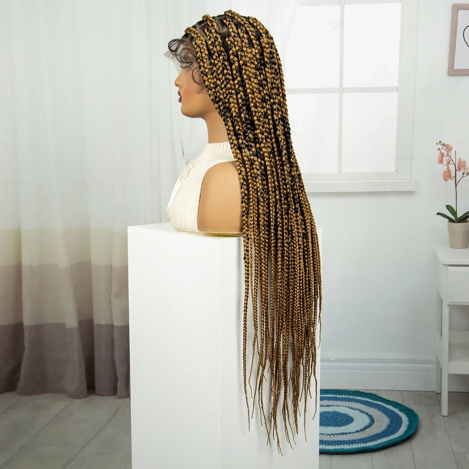 36" Knotless Box Braids Wig | Full Lace | Baby Hair | Natural Look