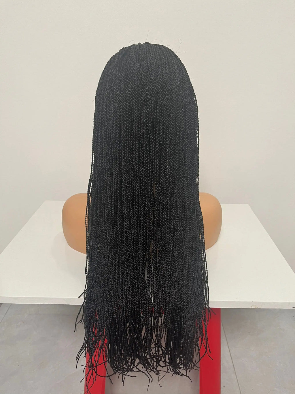 28" Micro Twist Braiding Lace Wig | Senegalese Twist Style | Transparent Lace Front Wig | Kanekalon Hair