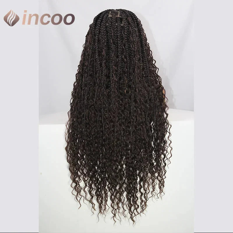 613 Blonde & Burgundy Butterfly Braids Wig | 36" Full Lace | Goddess Locs & Box Braids