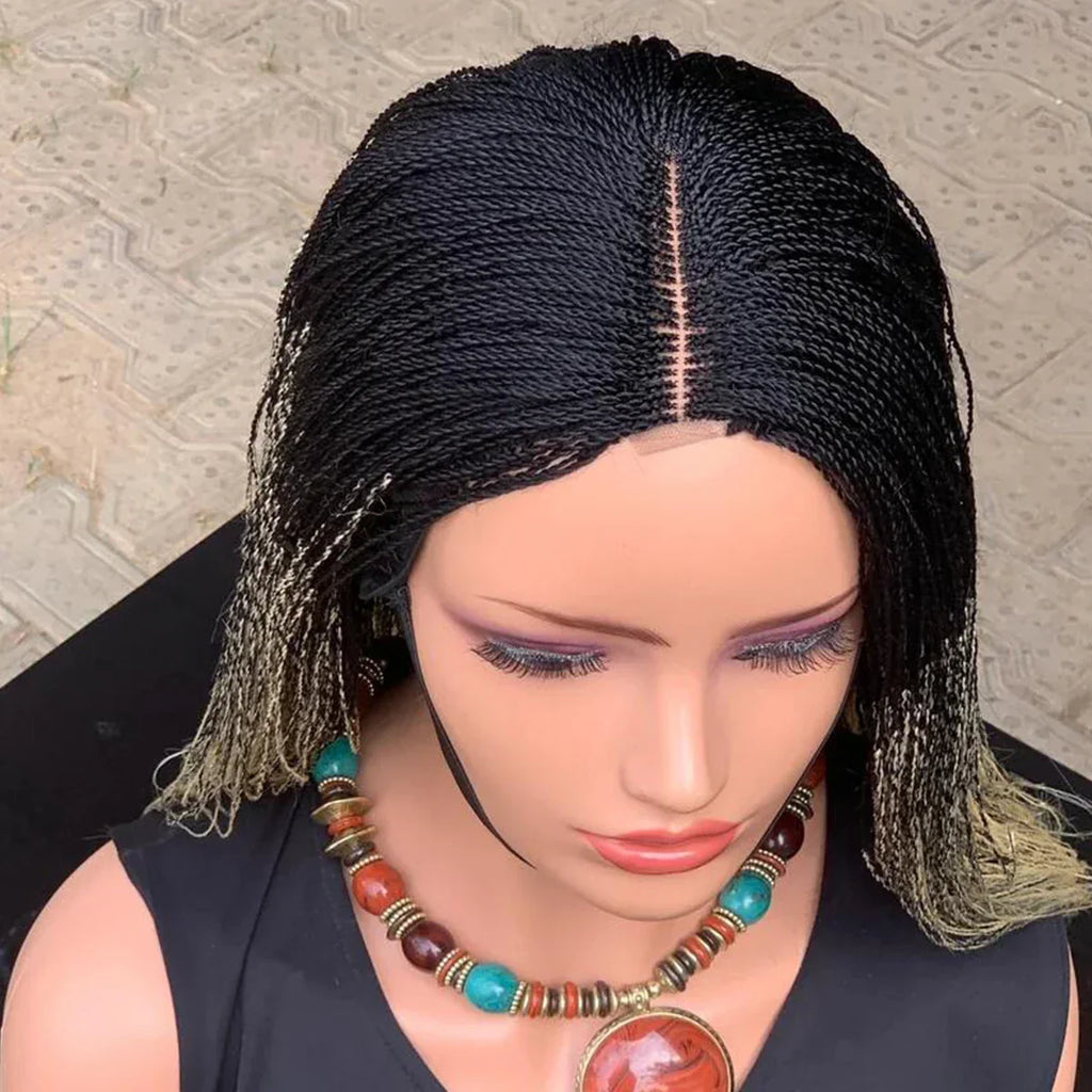 34" 360 HD Lace Braided Wig | Knotless Braids | Kanekalon Fiber | Choose Lace Color