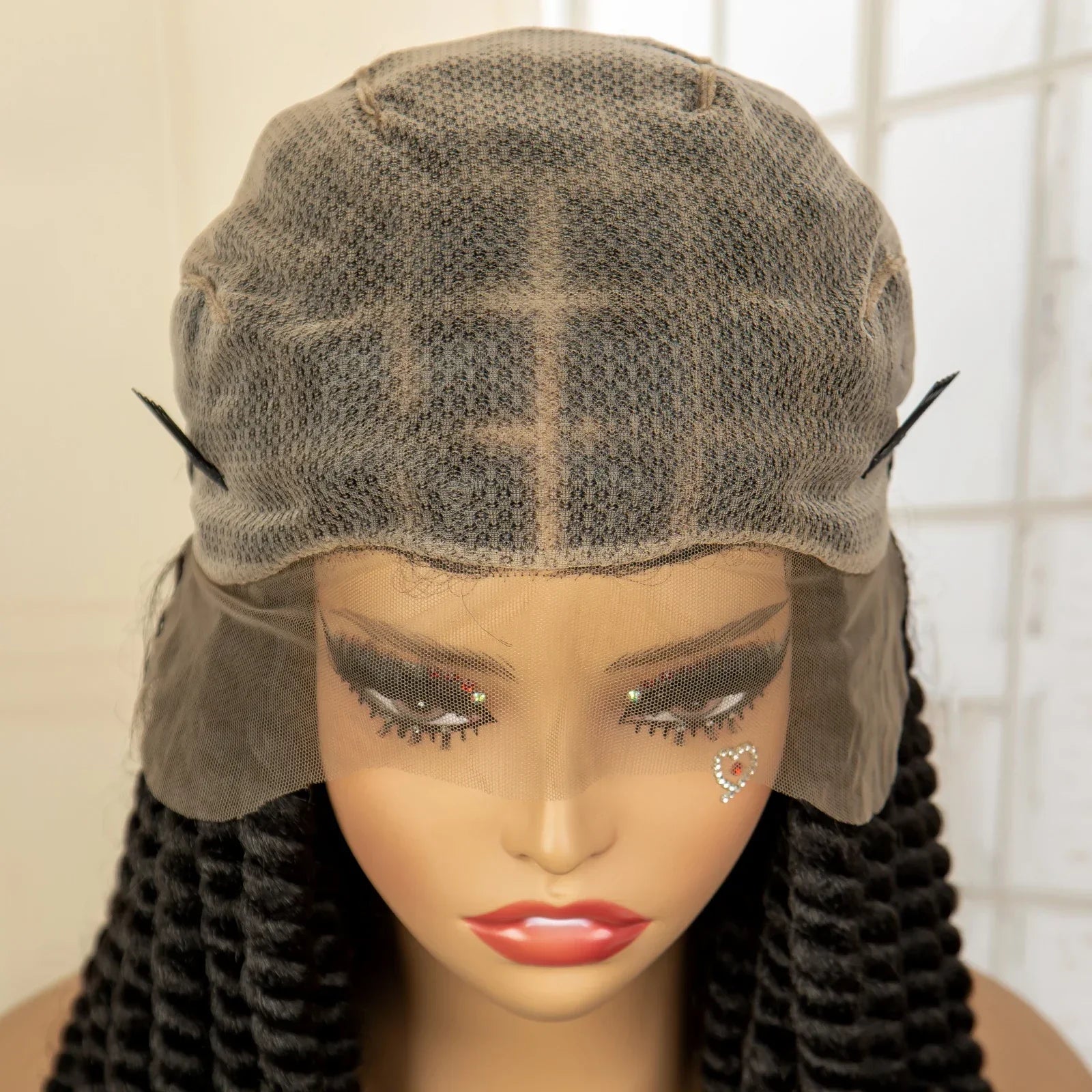 16 Inch Brown Twisted Braided Bob Wig | Full Lace | Kanekalon Fiber | For Black Women