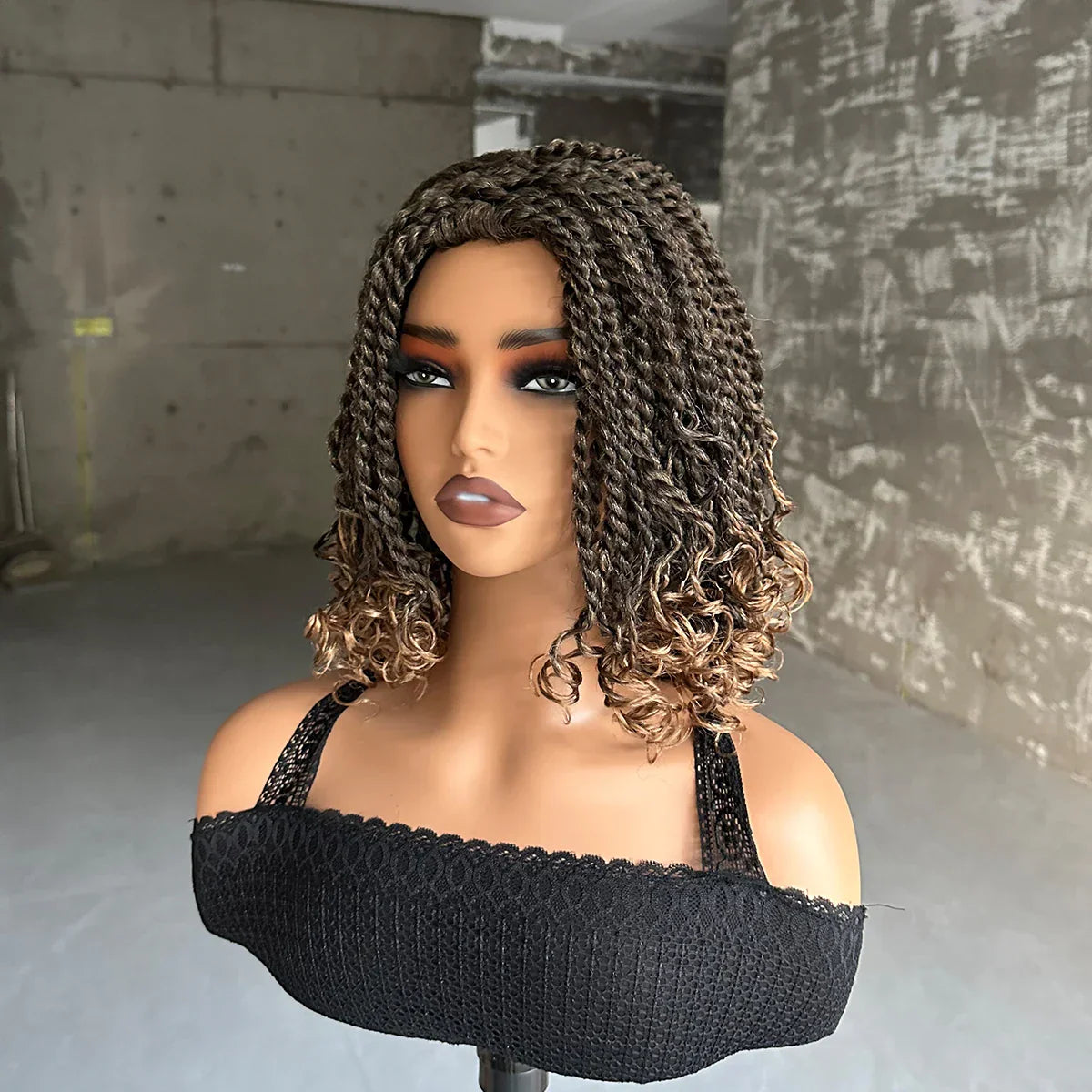 12-Inch Synthetic Box Braided Bob Wig | Crochet Braids | Heat Resistant | Short Braids for Black Women