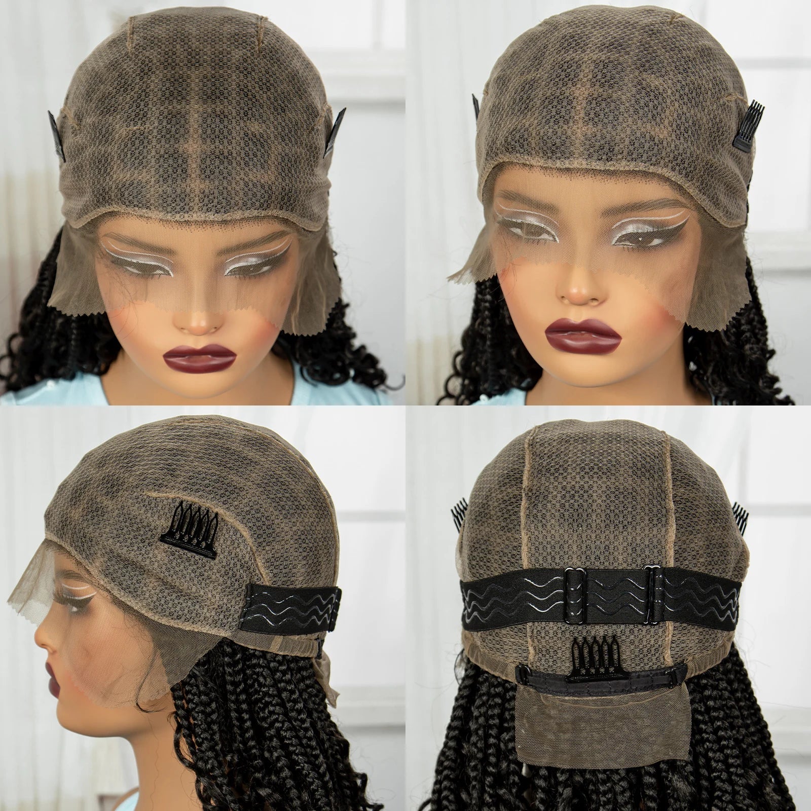 16" Deep Wave Knotless Braids Wig | Curly Ends | Full Lace | Baby Hair