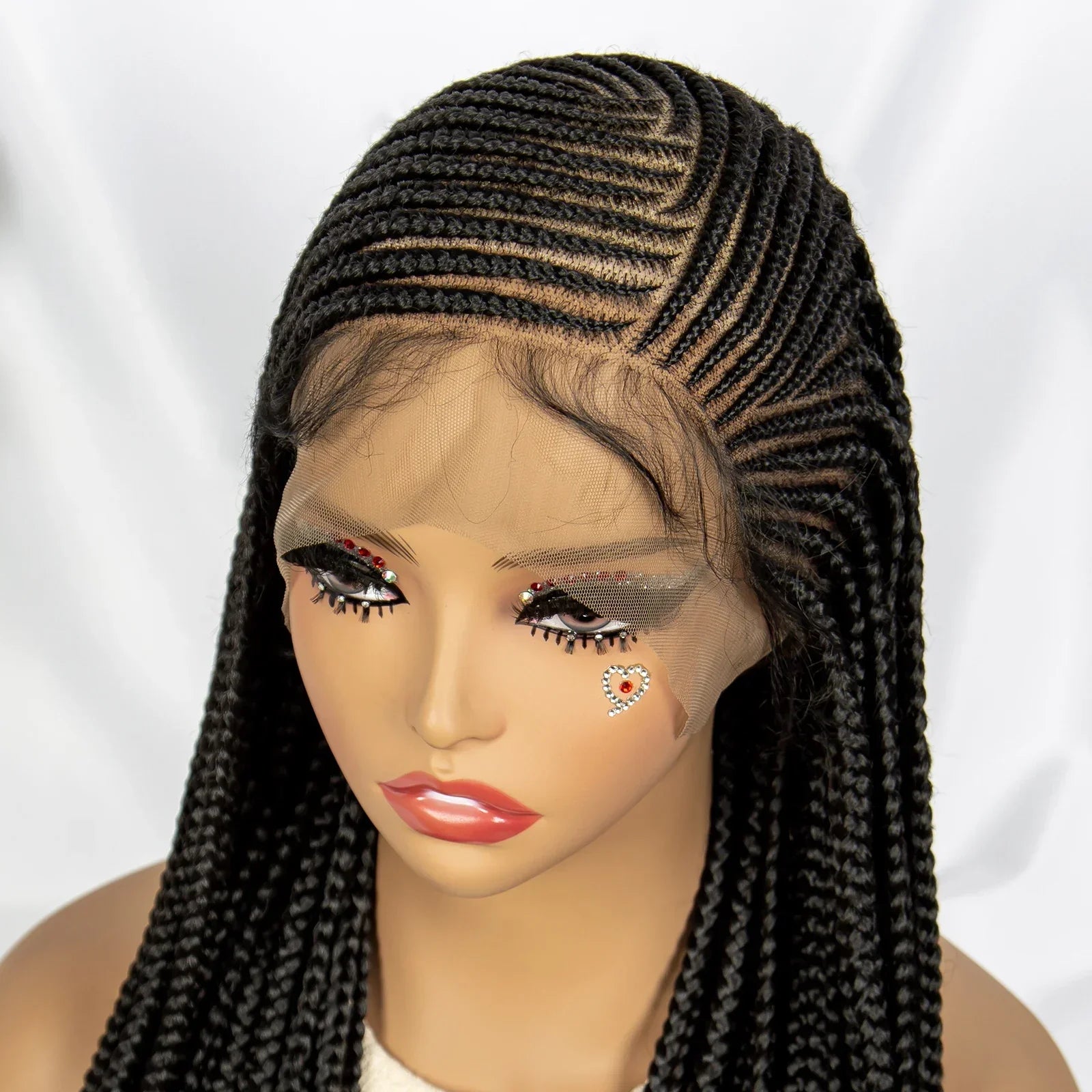 34" Full Lace Braided Wig | Knotless Box Braids | Baby Hair | Kanekalon Synthetic Hair | Black Women