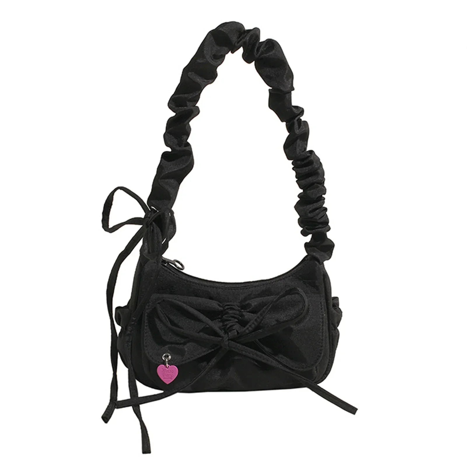 1Pcs/lot Black Bow Casual Shoulder Bag for Women | Korean Style Washed Denim Summer Handbag (Exquisite Gift for Ladies)