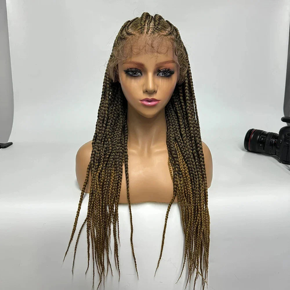 13x6 Lace Front Faux Locs Braided Wig | Crochet Braids | Synthetic Locs | Black Women