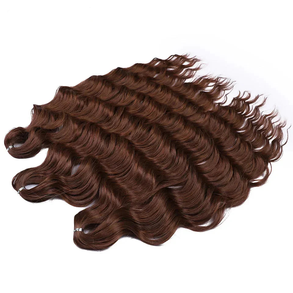 24" Orange Twist Crochet Hair | Synthetic Deep Wave Braiding Hair Extensions | Water Wave Hair | Heat Resistant Fiber | 60 Strands/Pack