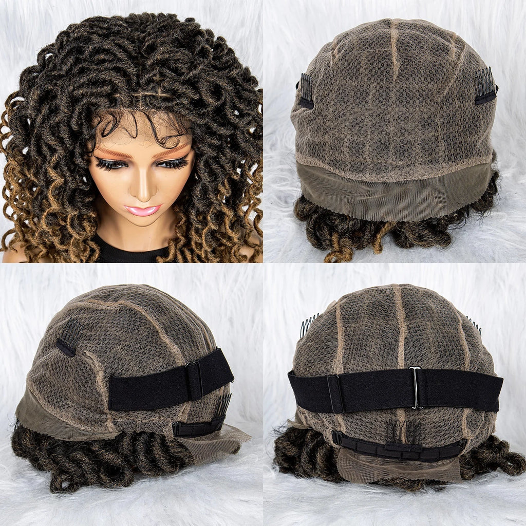 16" Synthetic Dreadlocks Braided Wig | Full Lace Crochet Style