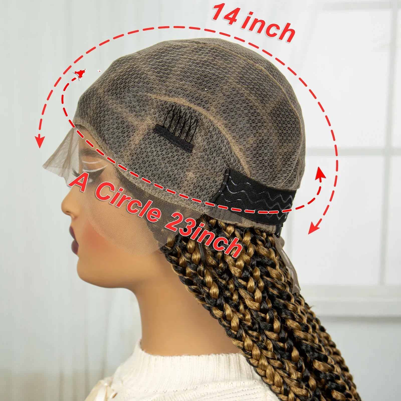 36" Knotless Box Braids Wig | Full Lace | Baby Hair | Natural Look