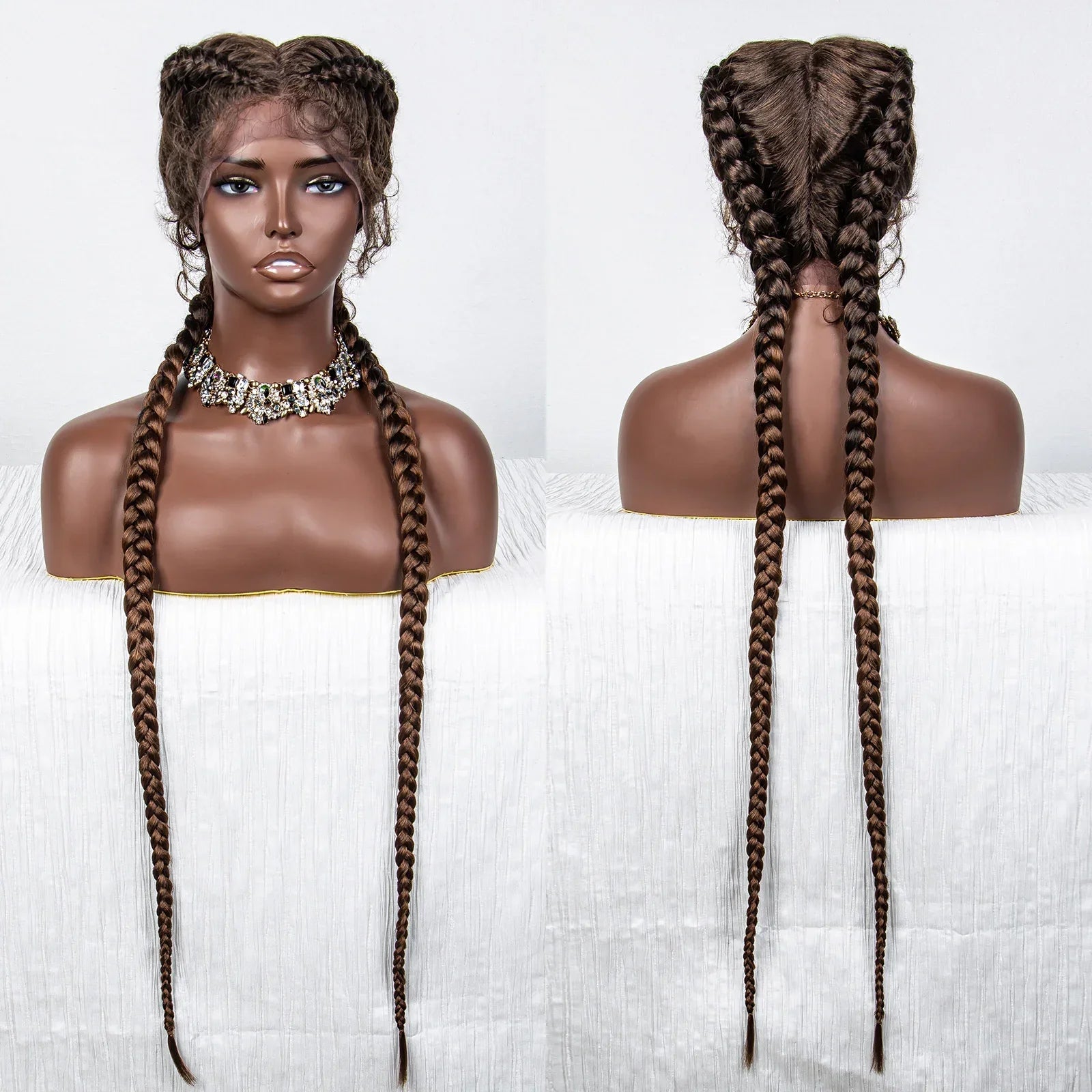 36" Twist Braided Wig | Lace Front | Natural Color | Clearance Sale