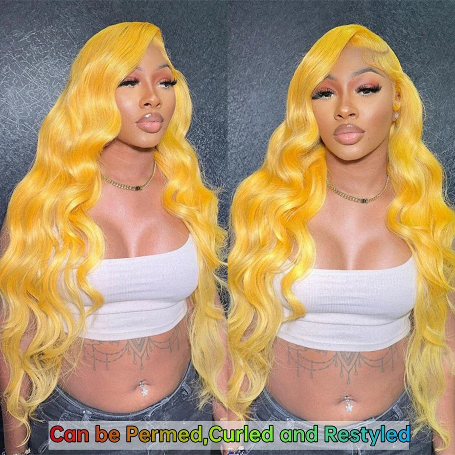200% Density Light Yellow Straight 613 HD Transparent Lace Front Wig | 13x6 & 13x4 Lace Frontal Human Hair Wig for Women