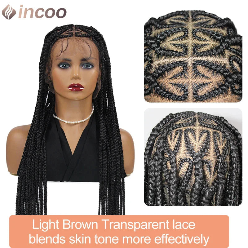 36" Heart Shaped Braided Wig | Senegalese Twists & Jumbo Box Braids | Full Lace Frontal